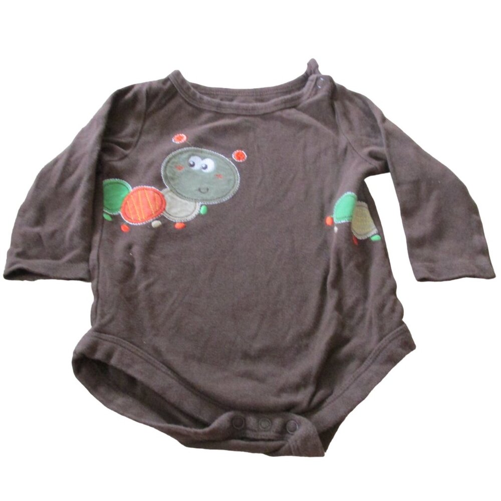 Garanimals One Piece Bodysuit Infant Boys 3-6M Brown Long Sleeve Caterpillar